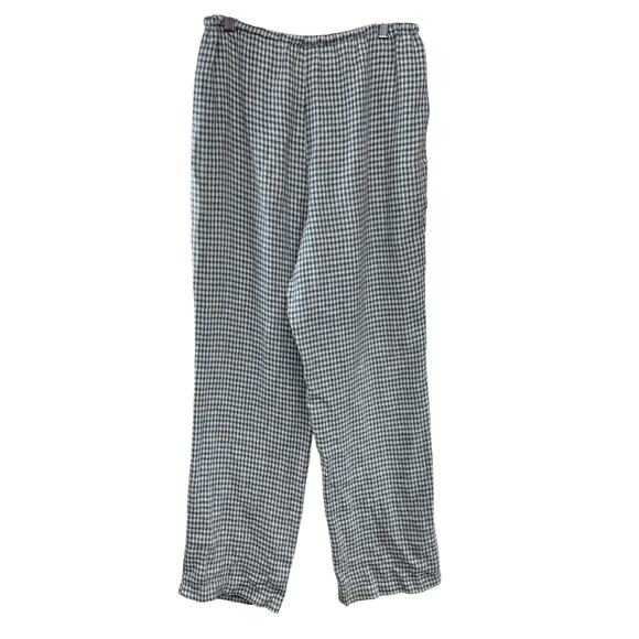 Reformation Olina Linen Pant Women Size L Blue Gingham Drawstring Elastic Waist - Picture 4 of 9